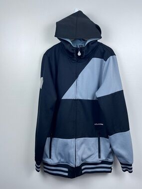 Volcom Men's Full Zip Hooded Colorblock Johnny Fleece Size XL; Skater, Y2k, Punk